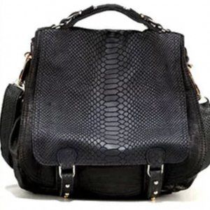 Cc Skye Onie Messenger Crossbody Black Bag Snake Embossed